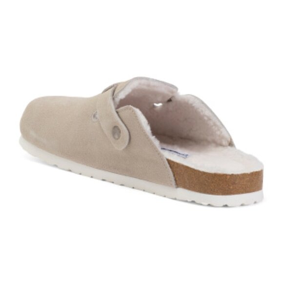 NEW CUSHIONAIRE Suede Fur Lined Buckle Clogs 2511 3M2 - Picture 2 of 3